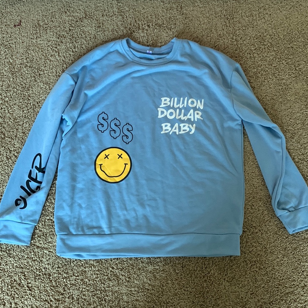OrderPlus Light Blue Oversized Crewneck NEVER WORN